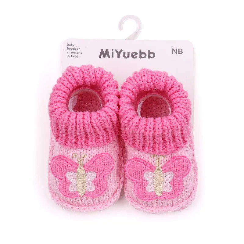 Cute Cartoon Knitting Crochet Baby Booties Newborn Socks Handmade Shoes Infant Warm First Walkers