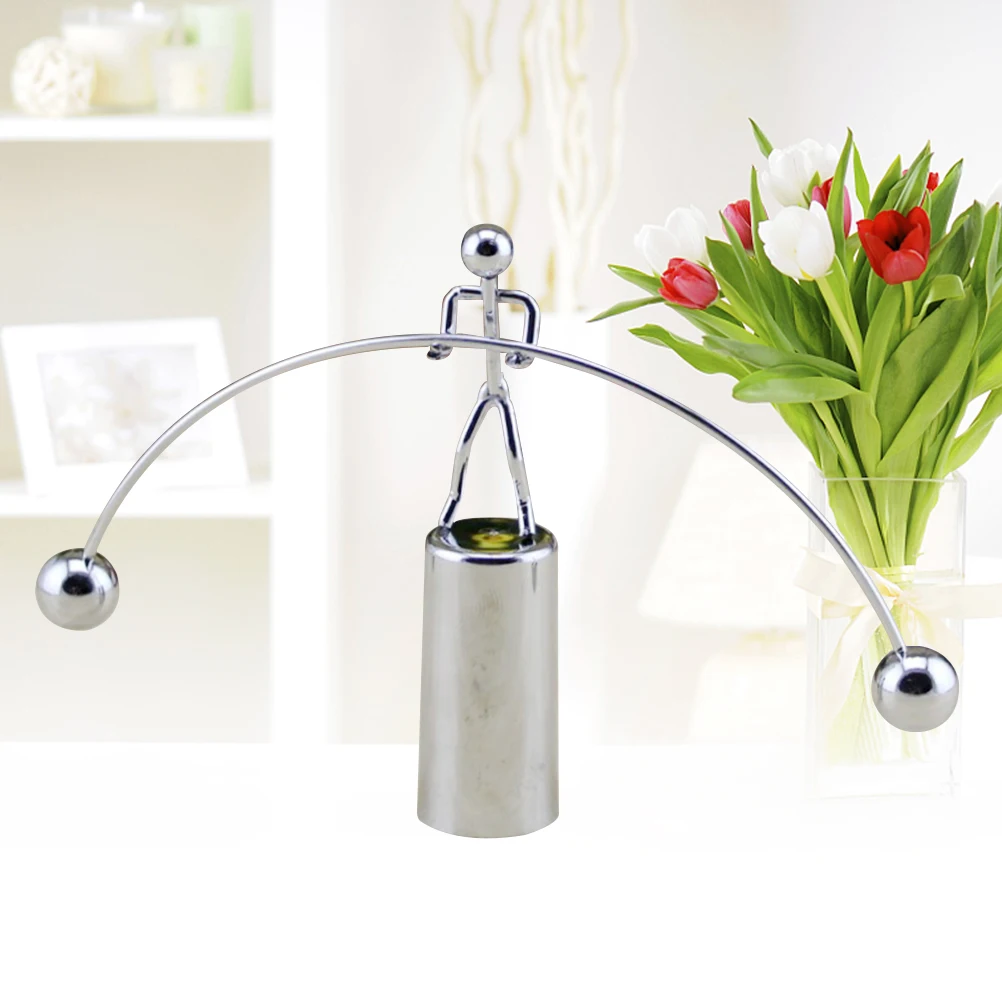 

Balanced Small Ornaments Stainless Steel Person Law Decoration Rotate Ornament Smooth Home Bar Party Building