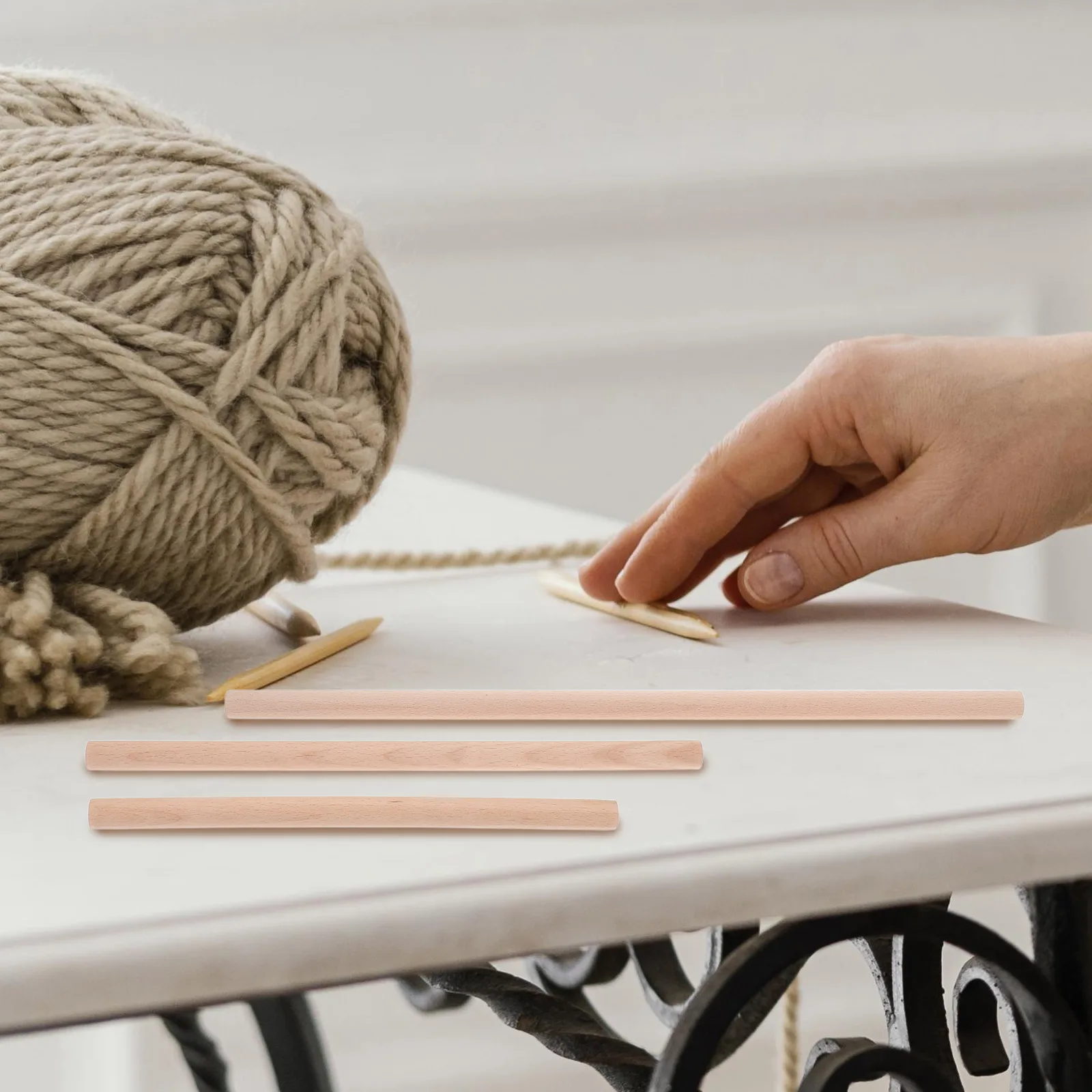 

6Pcs Wooden Sticks for Crafting DIY Tapestry Weaving Home Decor Hanging 40cm 30cm 25cm Small Wood Pieces for Crafts