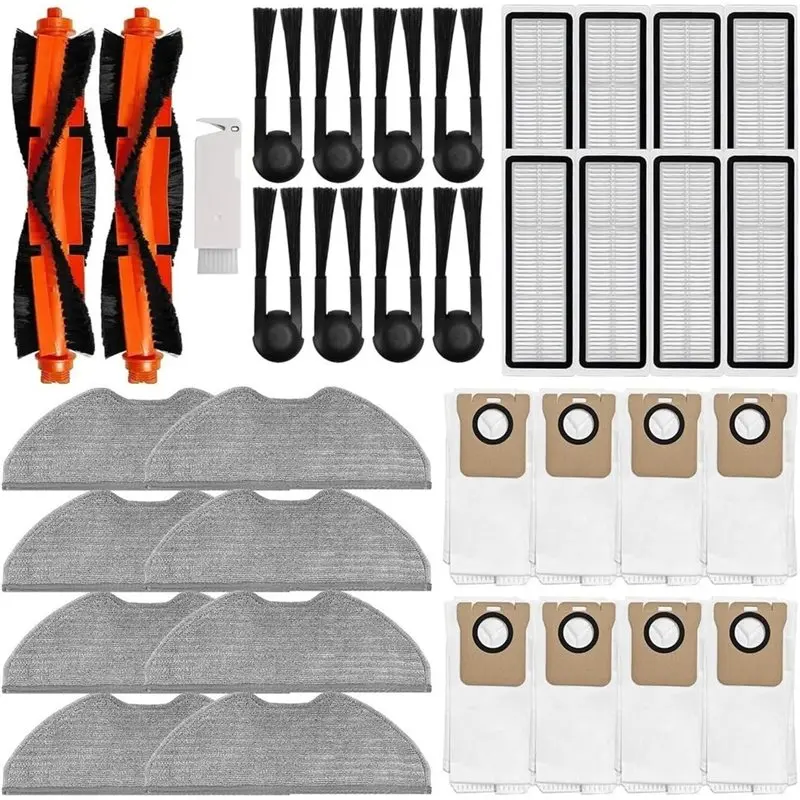 【offre-spEciale】kit-d'accessoires-de-remplacement-pour-brosses-principales-filtres-hepa-tampons-de-serpilliere-et-sacs-a-poussiere-pour-modeles-de-robots-aspirateurs-h40-ov51