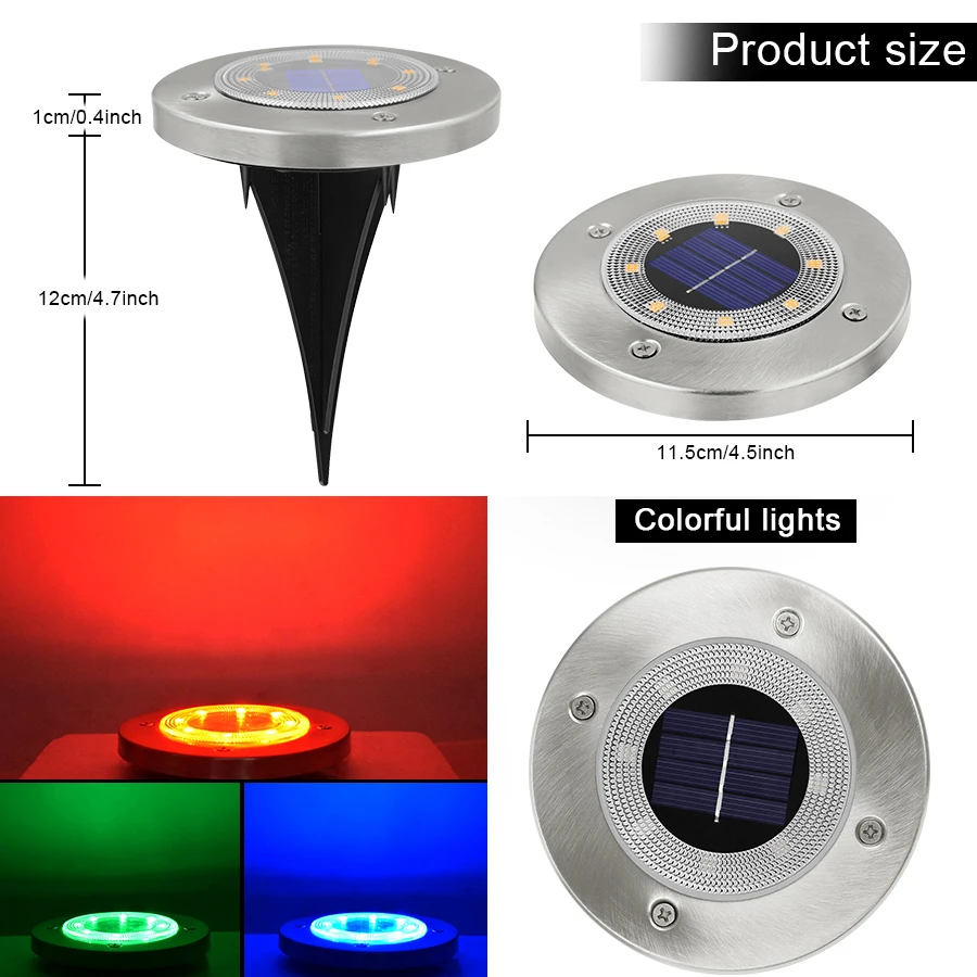 8 Led Solar Garden Light Indoor Lamp Hanging Spectrum Villa In-Ground Sphere Pathway Terraces Power Waterproof Yard Eco-Friendly