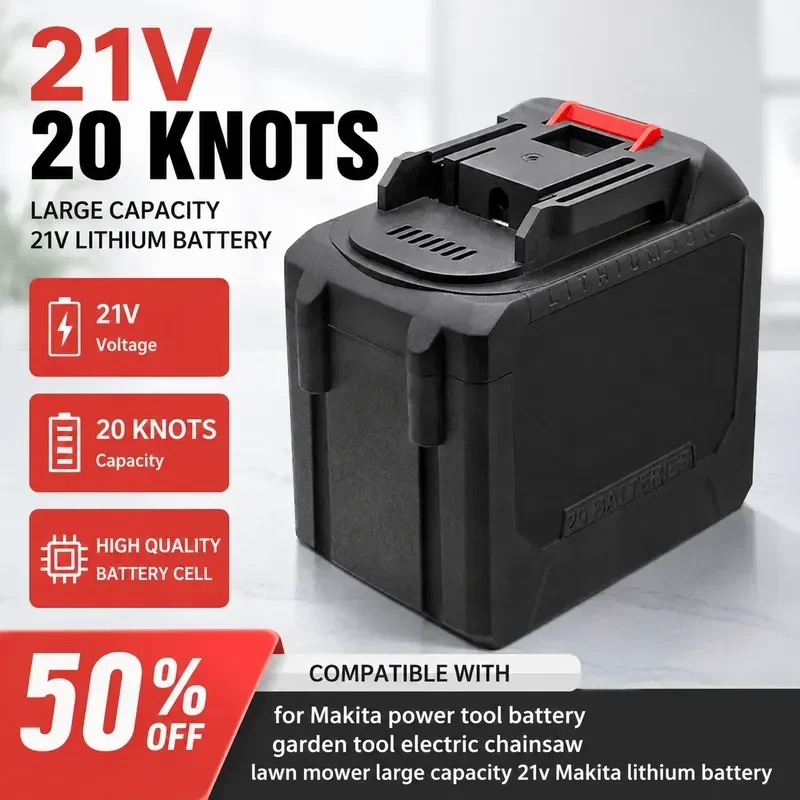 

21V 10000mAh for Makita Cordless Power Tools Battery for Chainsaws Lawn Mowers and Garden Tools
