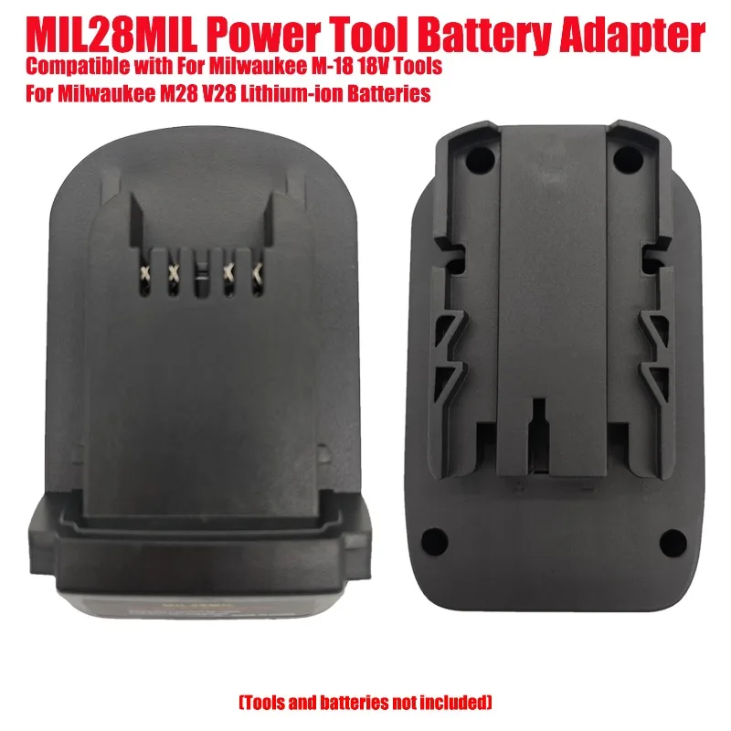 Compatible with For Milwaukee M-18 18V Tools for Milwaukee M28 V28 Lithium-ion Batteries MIL28MIL Power Tool Battery Adapter
