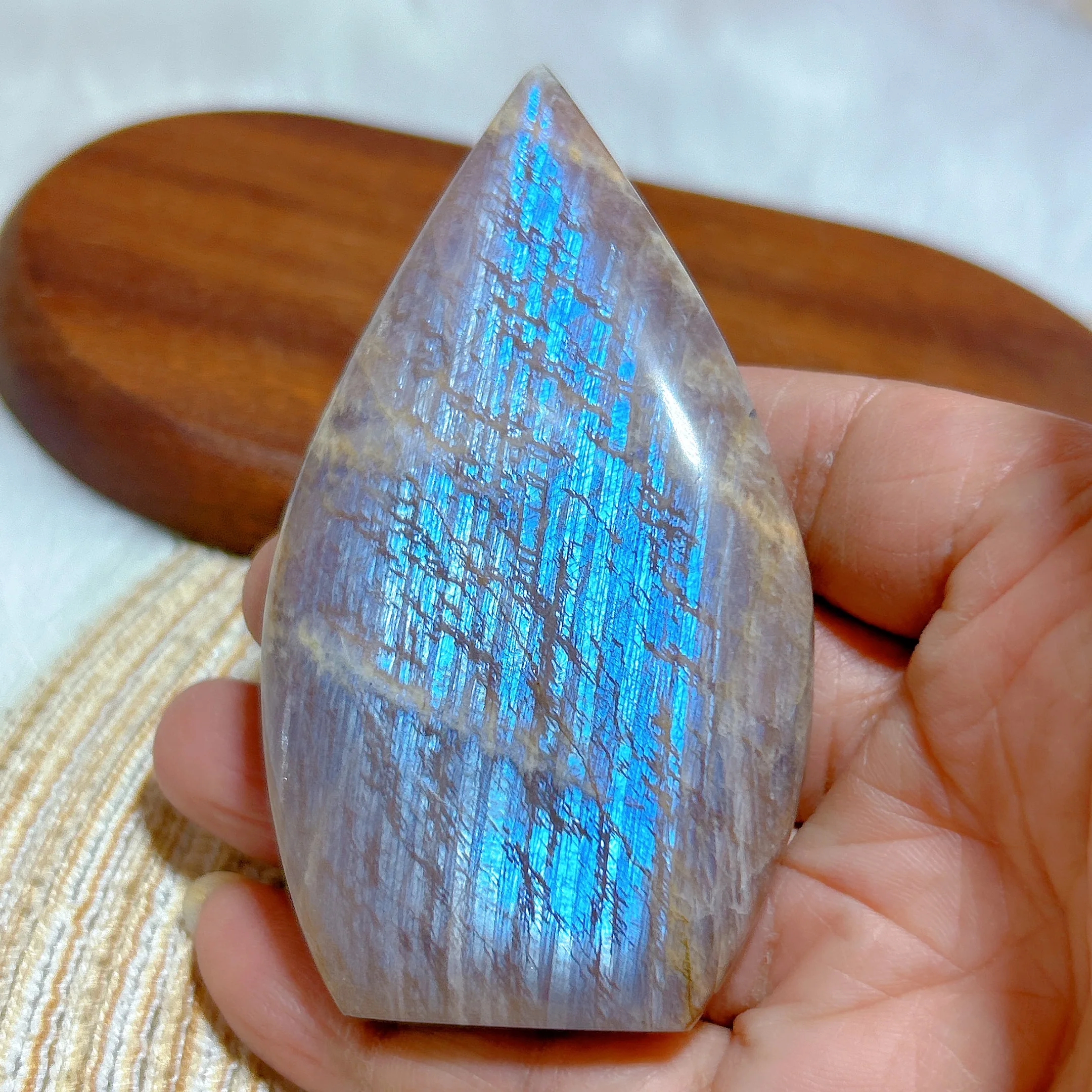 Healing Natural Crystal Moonstone With Sunstone Freeform Blue Falshy High Quality Gemstones Energy Reiki Home Decoration Gift