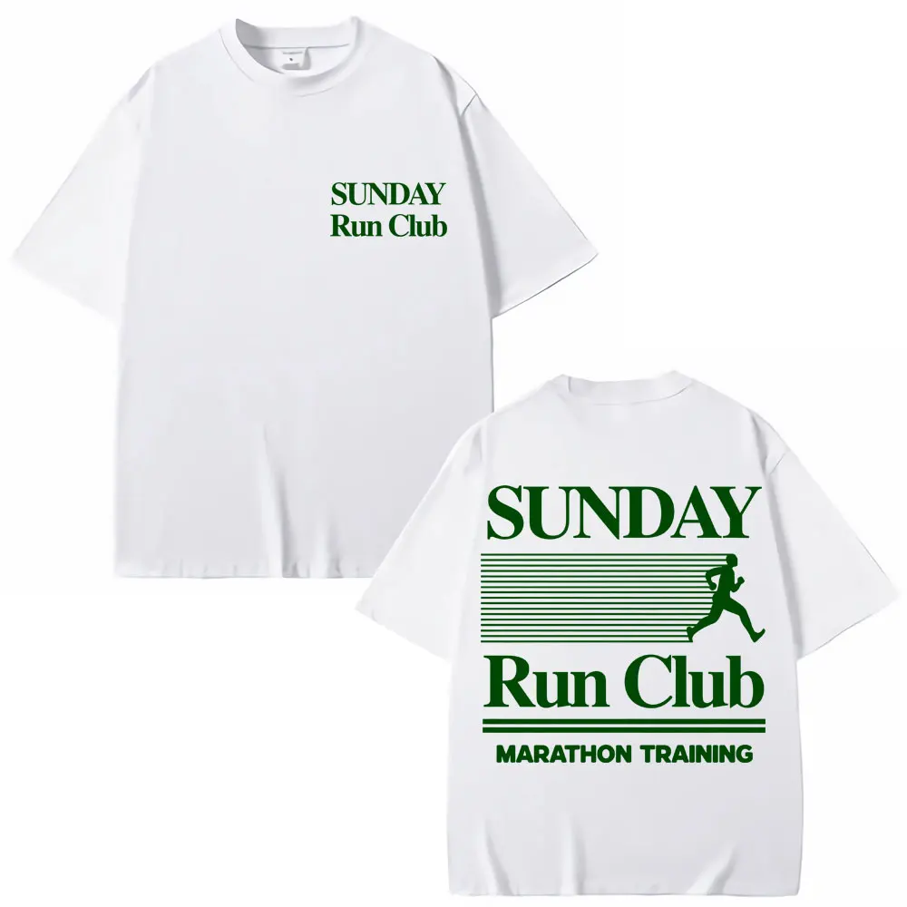 Sunday Running Club Graphic Summer T Shirt Cotton Breathable Sporty & Jogging T-shirts Men Women Oversized Cotton Casual T-shirt