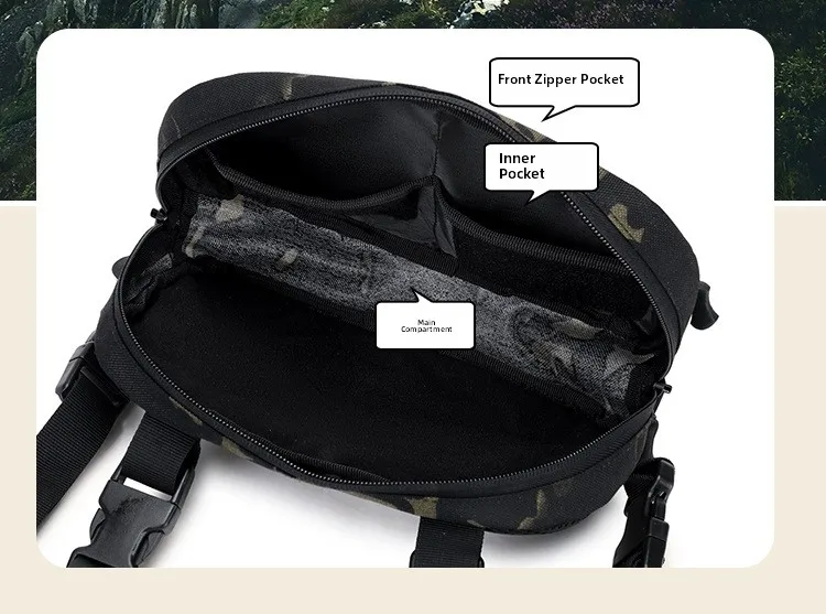 Angeln Brusttasche für Männer, Molle Taktische Weste Rucksack mit Hüftgurt Outdoor Klettern, Camping, Wandern Reisen Ausrüstung Aufbewahrung – Detail 5