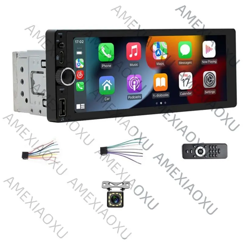 

Автомагнитола Strange 1 Din 6.86 дюймов с беспроводным CarPlay и Android Auto, универсальный мультимедийный плеер MP5, Mirror Link, IPS-экран