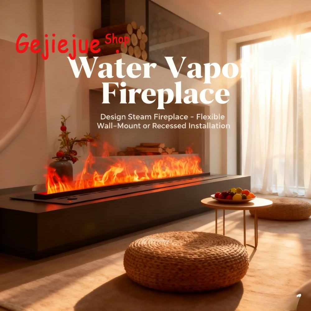 Secure 3D Mist Fireplace -Zero Harmful Emissions, Ecological Steam Fireplace - Realistic Flame Without Heat or Danger,No Chimney