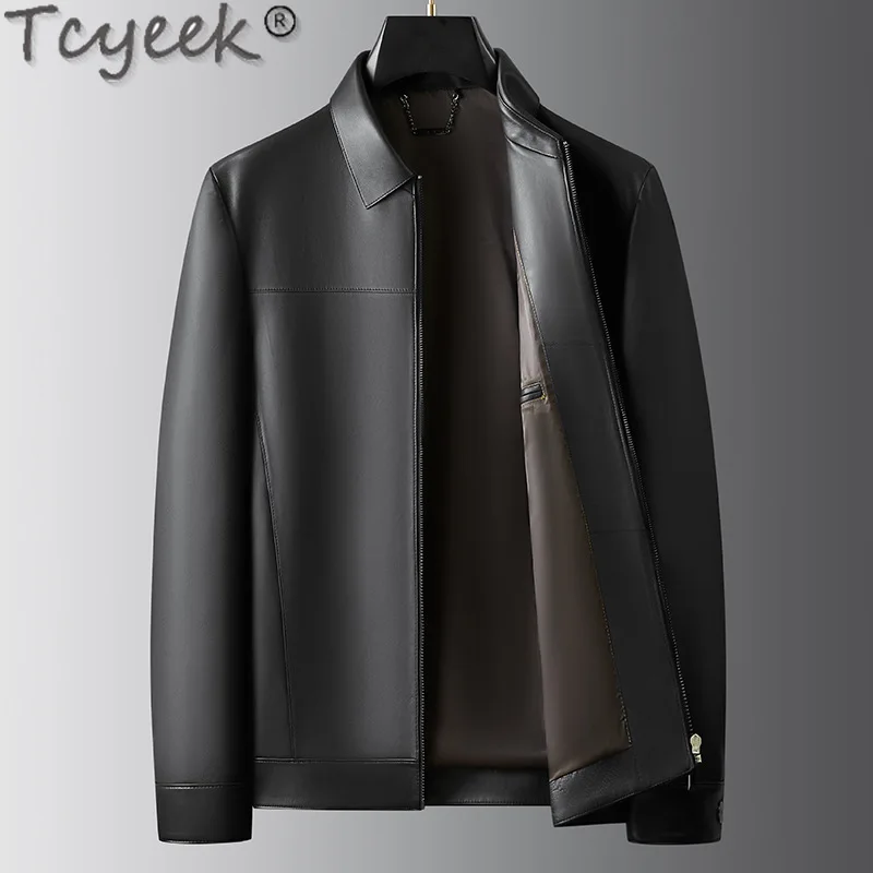 Tcyeek Genuine Leather Man Jackets Spring Autumn Clothes Business Casual Mens Coats Real Sheepskin Coat 2025 Jaqueta De Couro