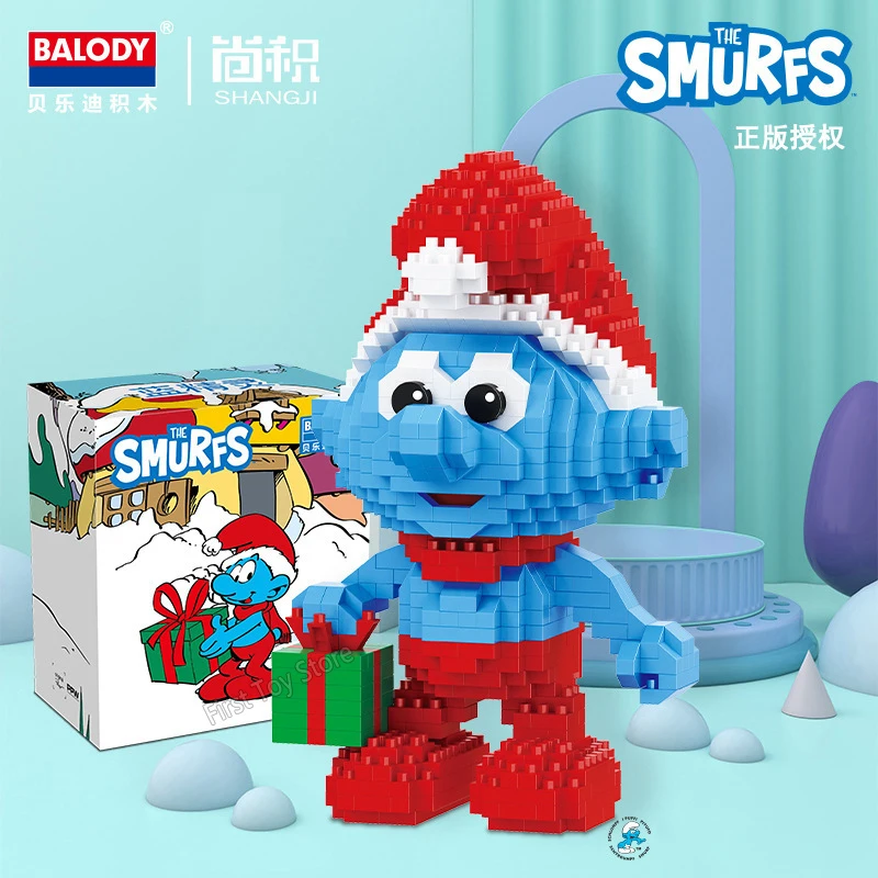 New Balody Genuine Anime Cartoon The Smurfs Mini Blocks Smurfette Small Anime Building Blocks Collection Toy  Figure Kids Gifts