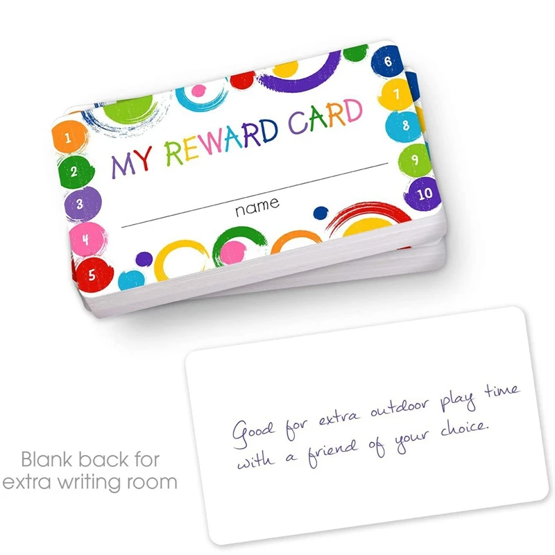 50pcs Punch Cards My Reward Cards for Classroom Student Home Behavior Incentive for Children Motivational Kids Cute Cards