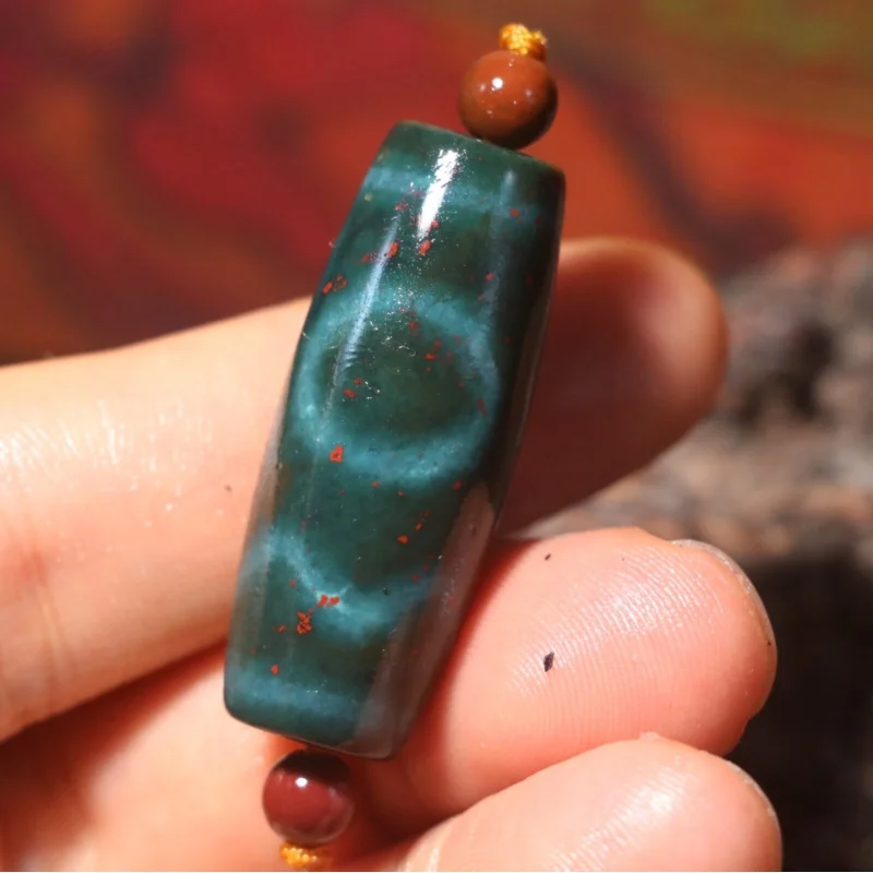 

Magic Tibetan Old Agate Full Cinnabar Dots Xizenghuaizhu dZi Bead Amulet Pendant