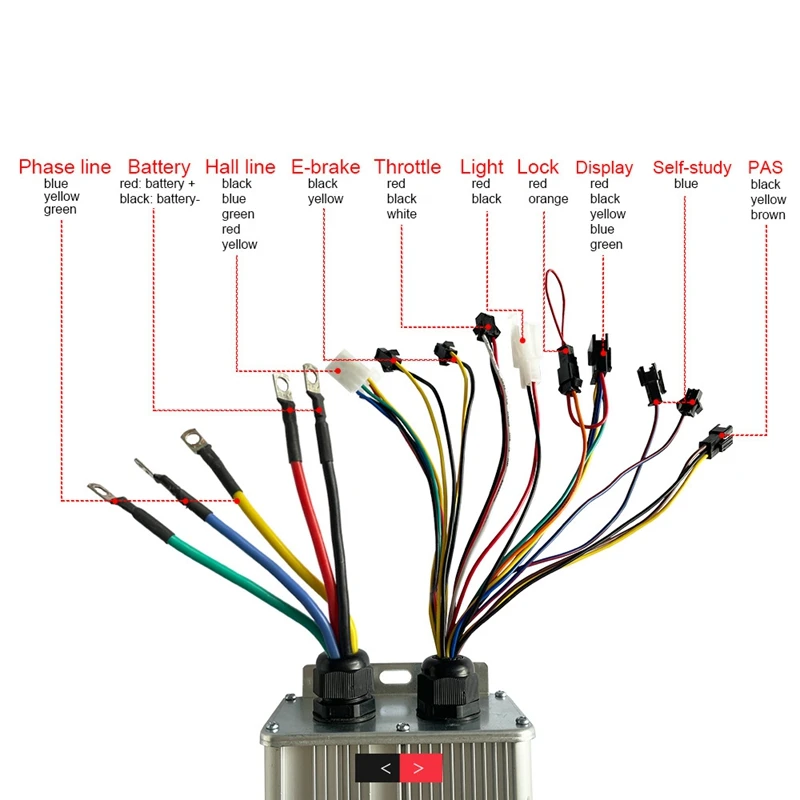 For 48V/52V/60V/72V JN-60A Dual-Mode 18-Tube Sine Wave Controller E-Bike Motor Controller Electric Bicycle Accessories