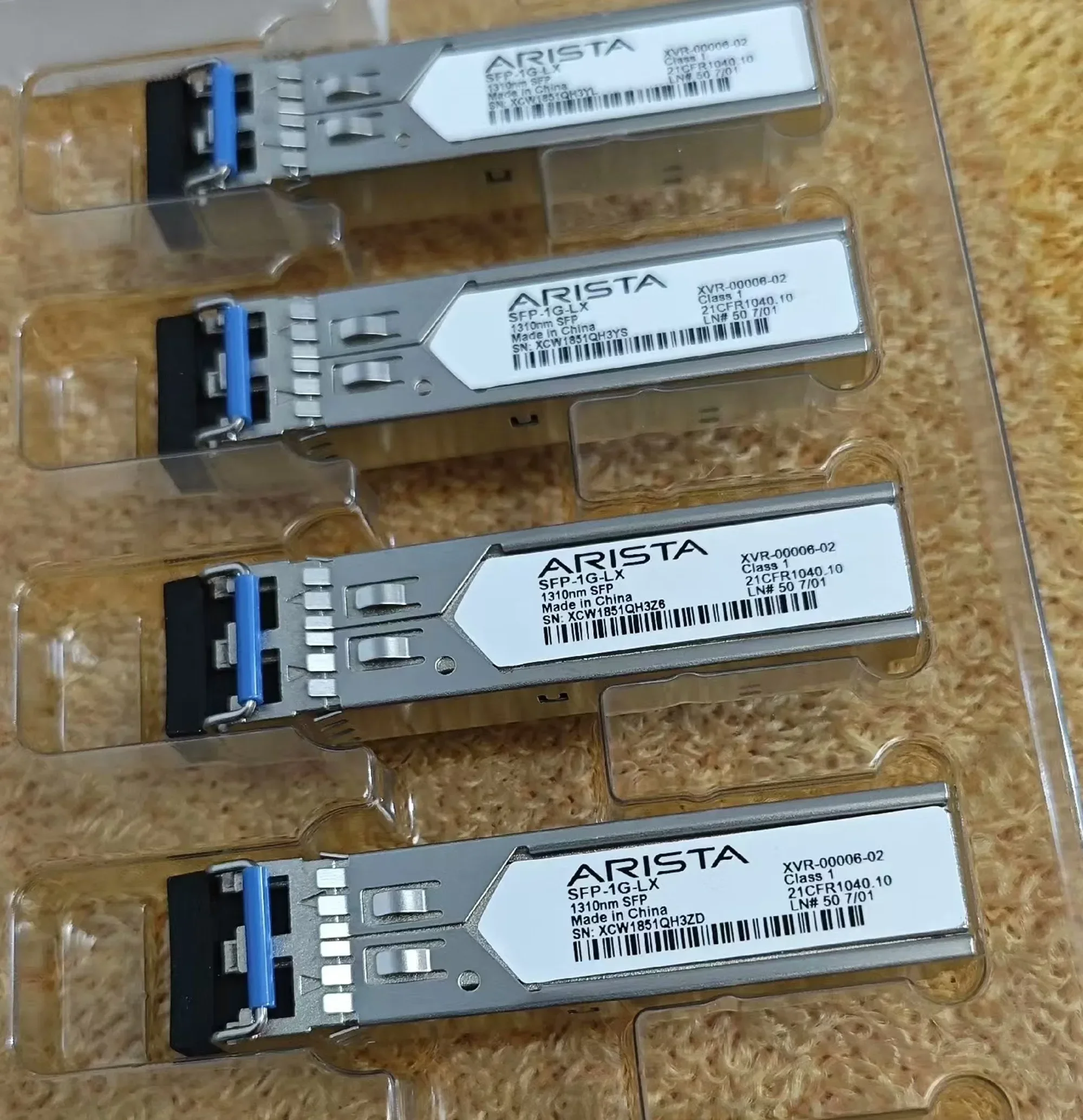 SFP-1G-LX Arista Transceiver SFP 1G Single Mode XVR-00006-02 Gigabit 1310NM SFP Optical Fiber Module