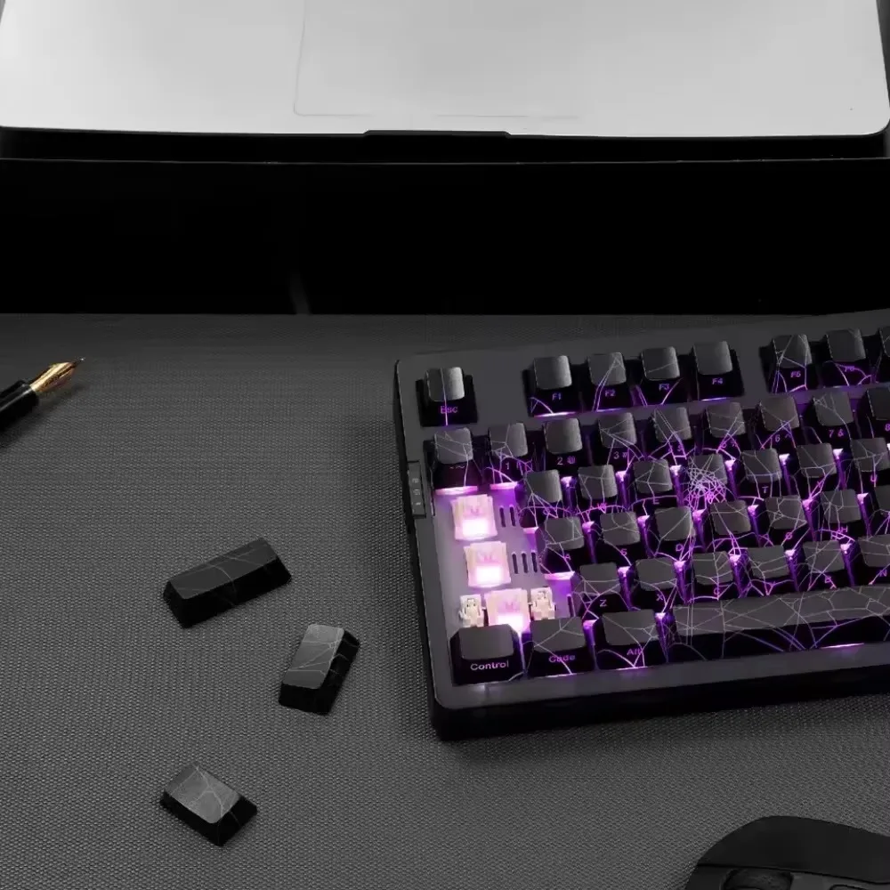 Spider Web Mechanical Keyboard ZH980 3-mode Wired Wireless 2.4G Bluetooth Gaming Keyboards Custom RGB Hot Swap for Office PC