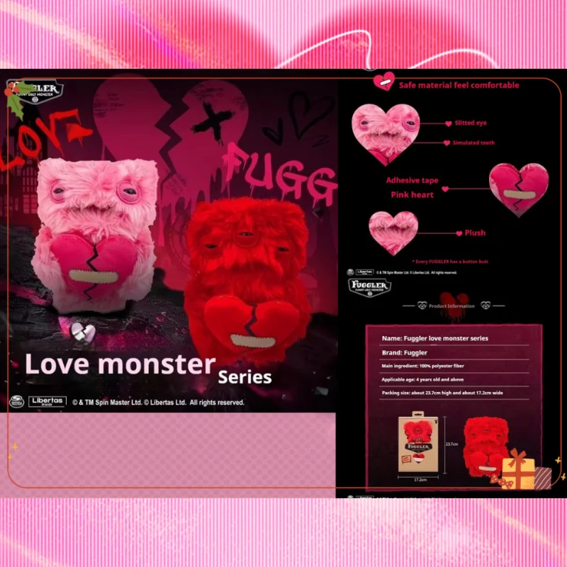 

23 см Ugly Fuggler Same Style Зубная кукла Love Monster Funk Teeth Ugly Cute Monster Забавные плюшевые куклы Игрушки День святого Валентина Любовь