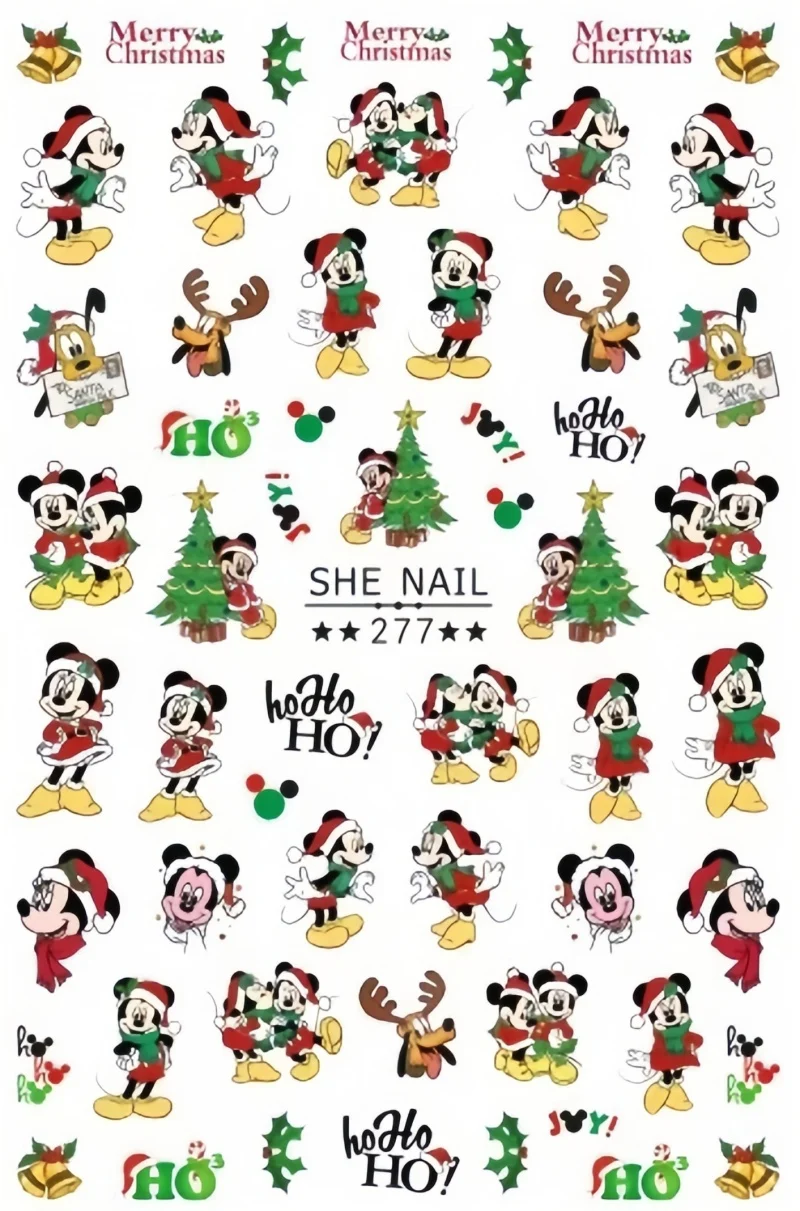 1PCS Disney Christmas New Anime Stickers Cute Mickey Minnie Stitch Cartoon Children's Toy Stickers Car Stickers