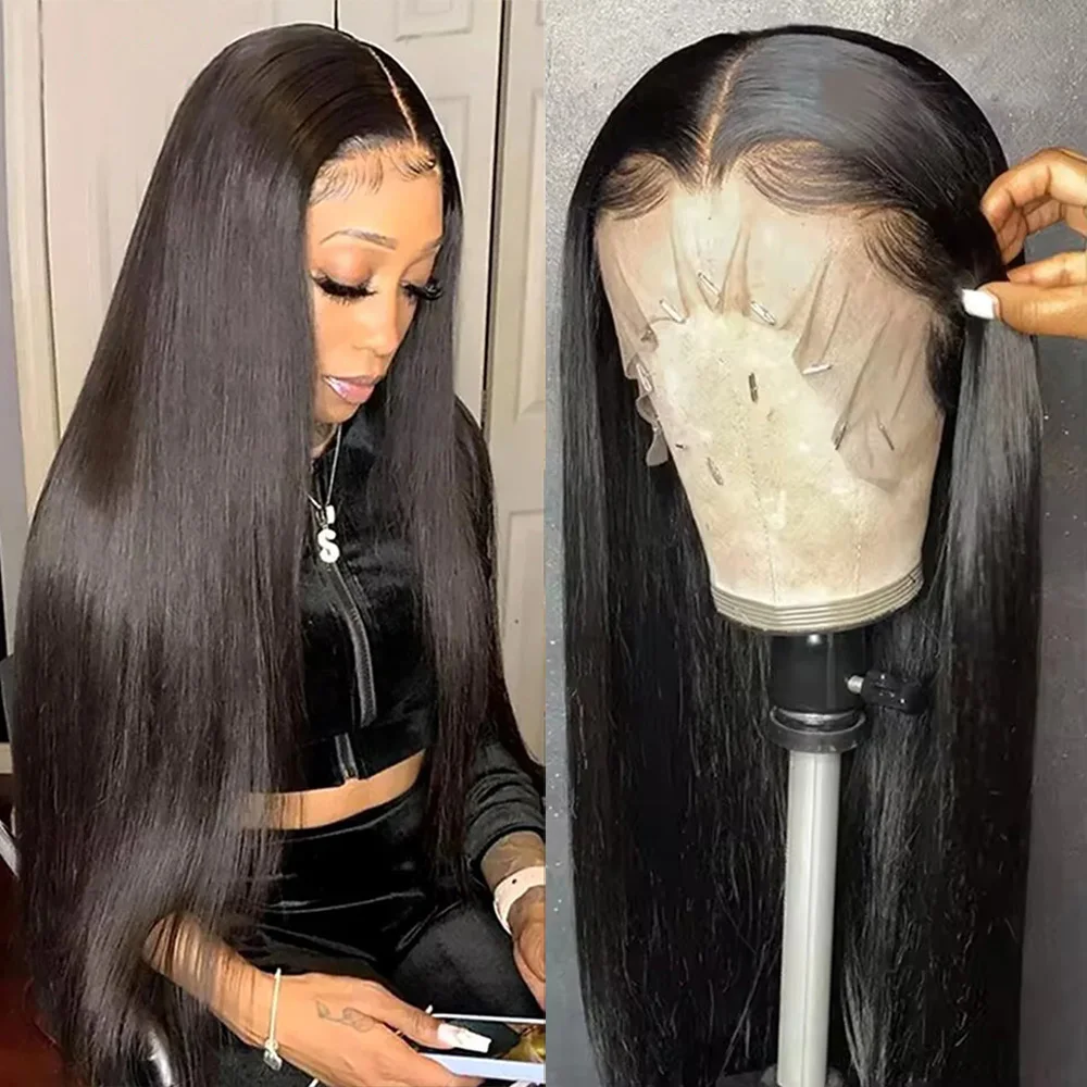 

Bone Straight 13x4 Lace Front Wigs Human Hair Pre Cut Pre Plucked Glueless Wig 13x6 Hd Transparent Lace Frontal Wig Human Hair