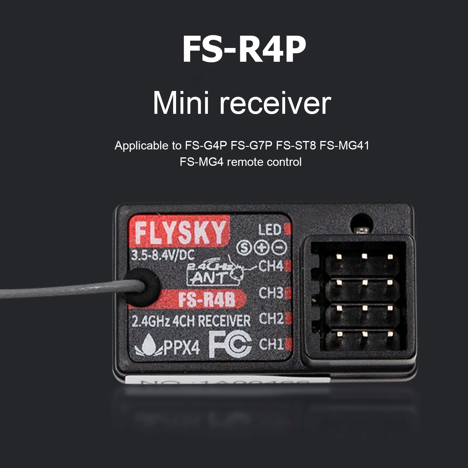

Software Defined Radio Receiver Multifunctional Flysky FS-R4B Digital Receiver Single Antenna for FS-G7P FS-ST8 FS-MG41 FS-MG4