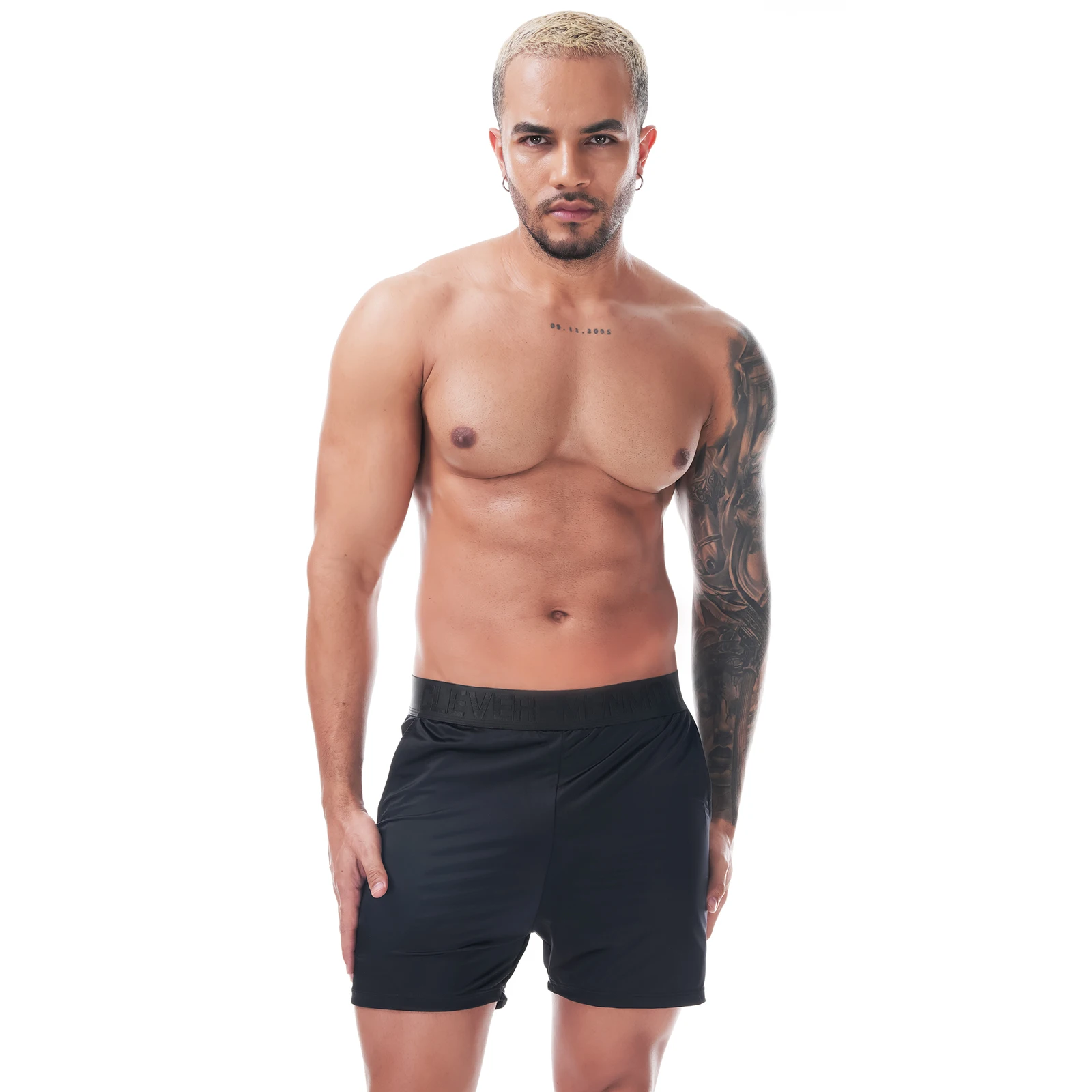 Glänzende Herren-Satin-Boxershorts mit breitem Bund, locker sitzende Boxershorts, glatte, dehnbare Lounge- und Schlafunterwäsche, Homewear-Unterhosen – Detail 17