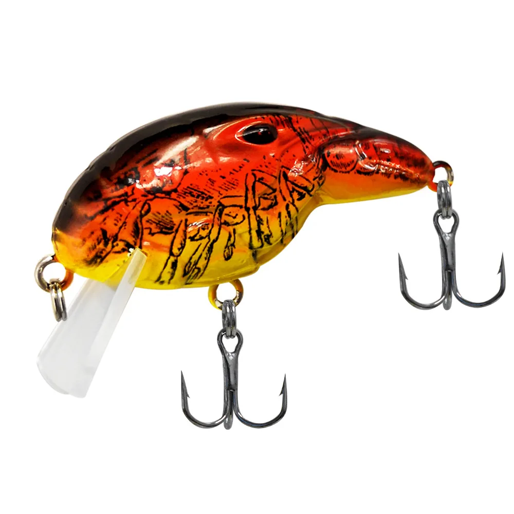 

2pcs 2g Shrimp Fleshy Bass Fishing Shallow Water Trout Lures Square Bill Crankbaits Diving Running Crankbait Wobbler Black Bass