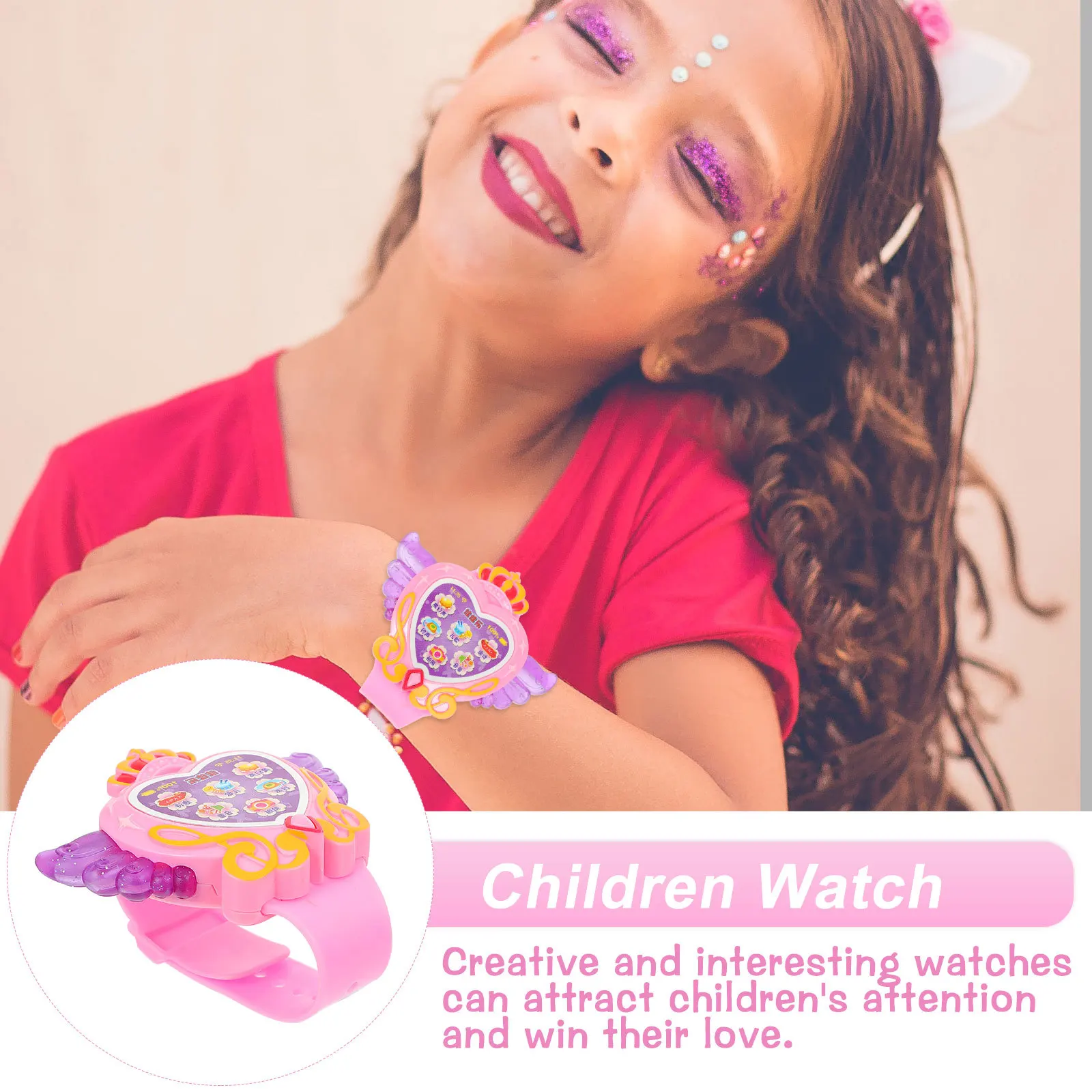 قطعتان من المواد الخفيفة القابلة للتعديل، هدية تعليمية تفاعلية ممتعة للأطفال، ساعة يد رياضية #4