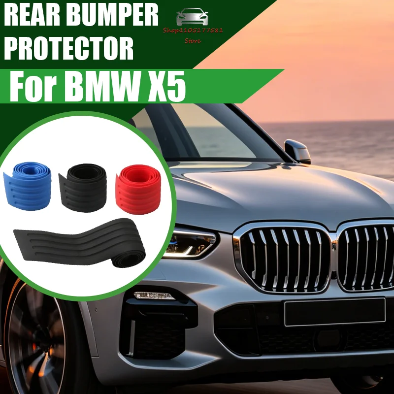 

For BMW X5 Car Trunk Door Sill Plate Protector Anti-Scratch Rear Bumper Guard Rubber Mouldings Pad Trim car decor