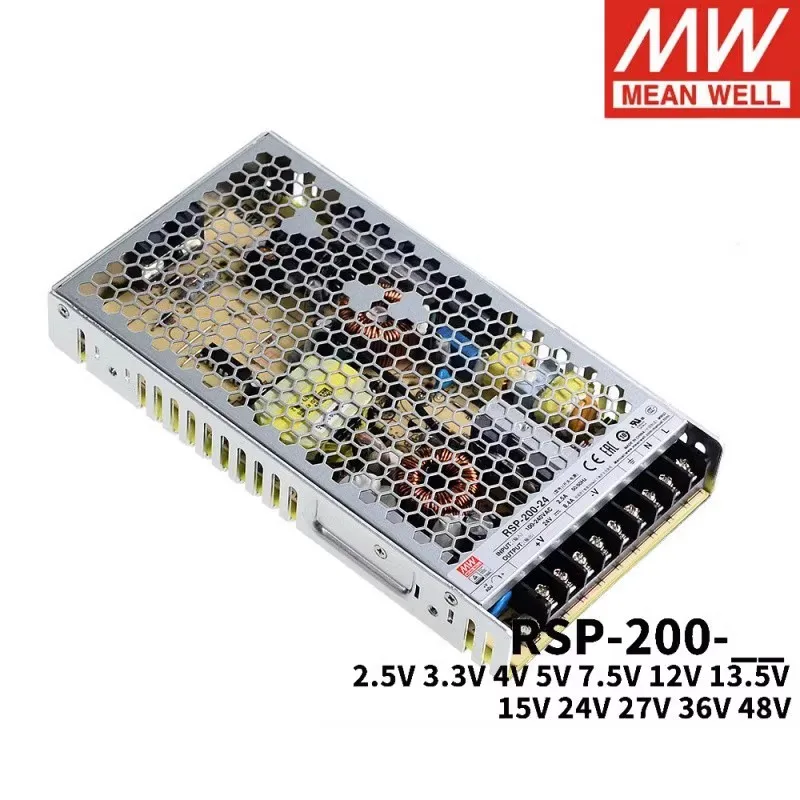 Taiwan Meanwell RSP-200-3.3 RSP-200-5 RSP-200-7.5 RSP-200-12 RSP-200-13.5 RSP-200-15 RSP-200-24 RSP-200-27 RSP-200-36 RSP-200-48