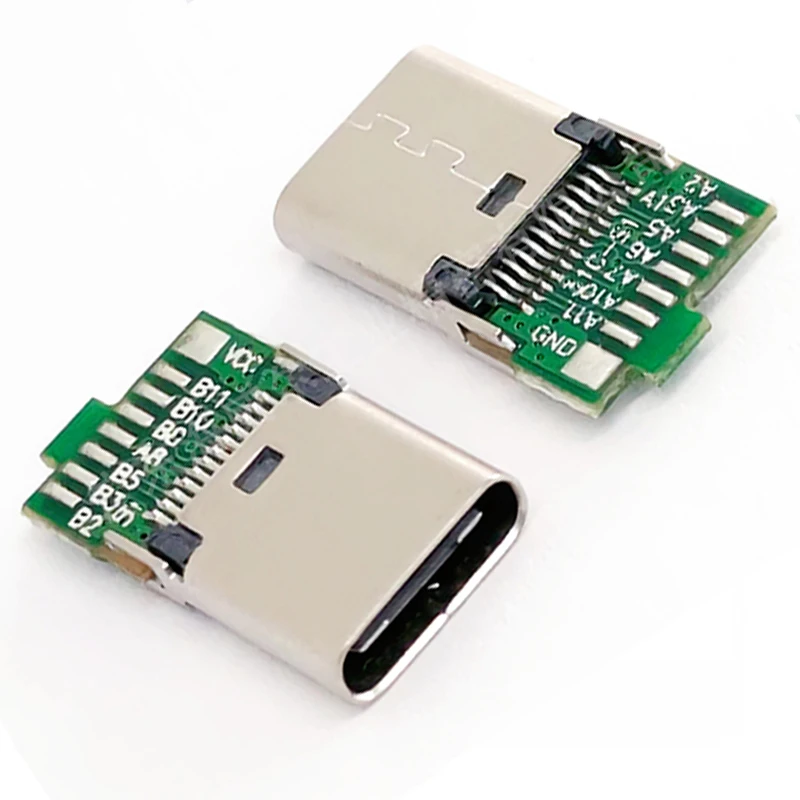1PC 24Pin Female USB Connector 8/16 Solder Joints High Current USB C Charge Jack USB Type - C Female Socket With a PCB Board‌