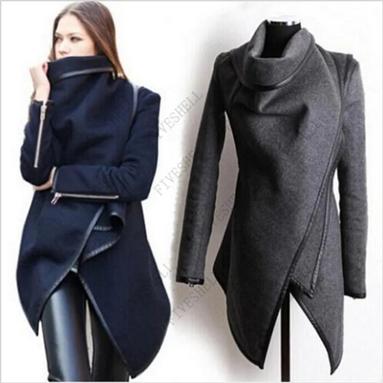 2023 Women Trench Coat Long Cashmere Overcoats Trench Woolen Coat Female Warm Wool Long Sleeve Overcoat