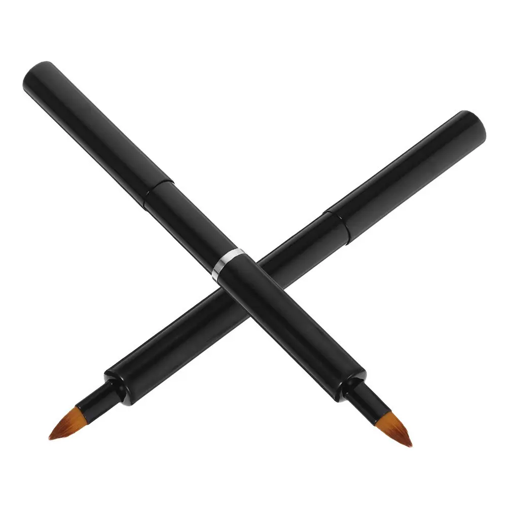 2Pcs Retractable Lip Brush Compact Makeup Tool for Lipstick Gloss Balm Application Smooth Easy to Use Wand