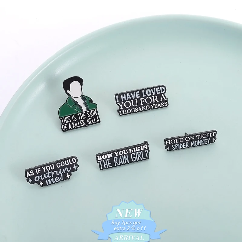 A Beautiful Love Story Enamel Pins Words Expressing Liking And Love Brooches Backpack Lapel Badge Jewelry Loved Gifts For Couple