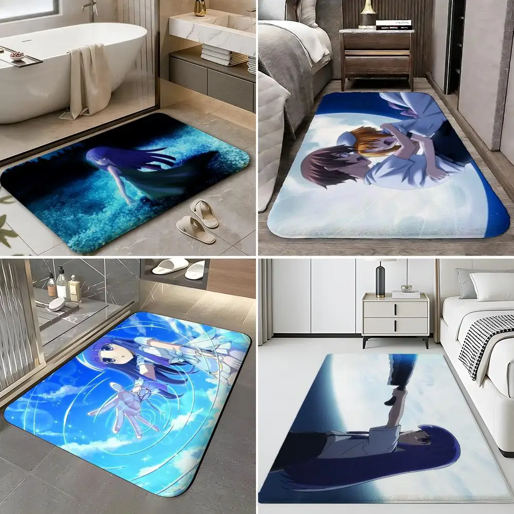 Anime H-Higurashi When They Cry Floor Mat Soft Flannel Entrance Door Mat Non Slip Absorbent Bathroom Bedroom Floor Rug