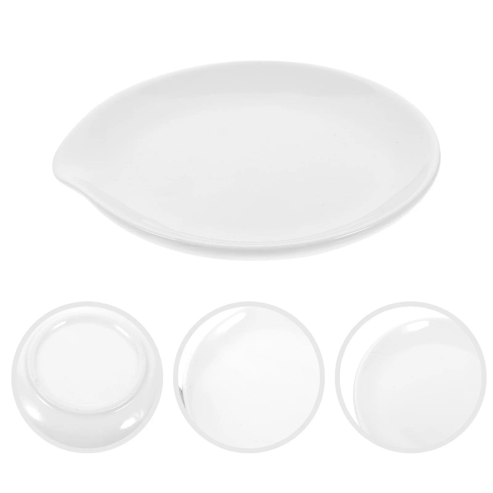 

Ceramic Spoon Rest Smooth Scoop Holder Decorative Kitchen Tool Soup Spoon Rest Printing Scoop Container