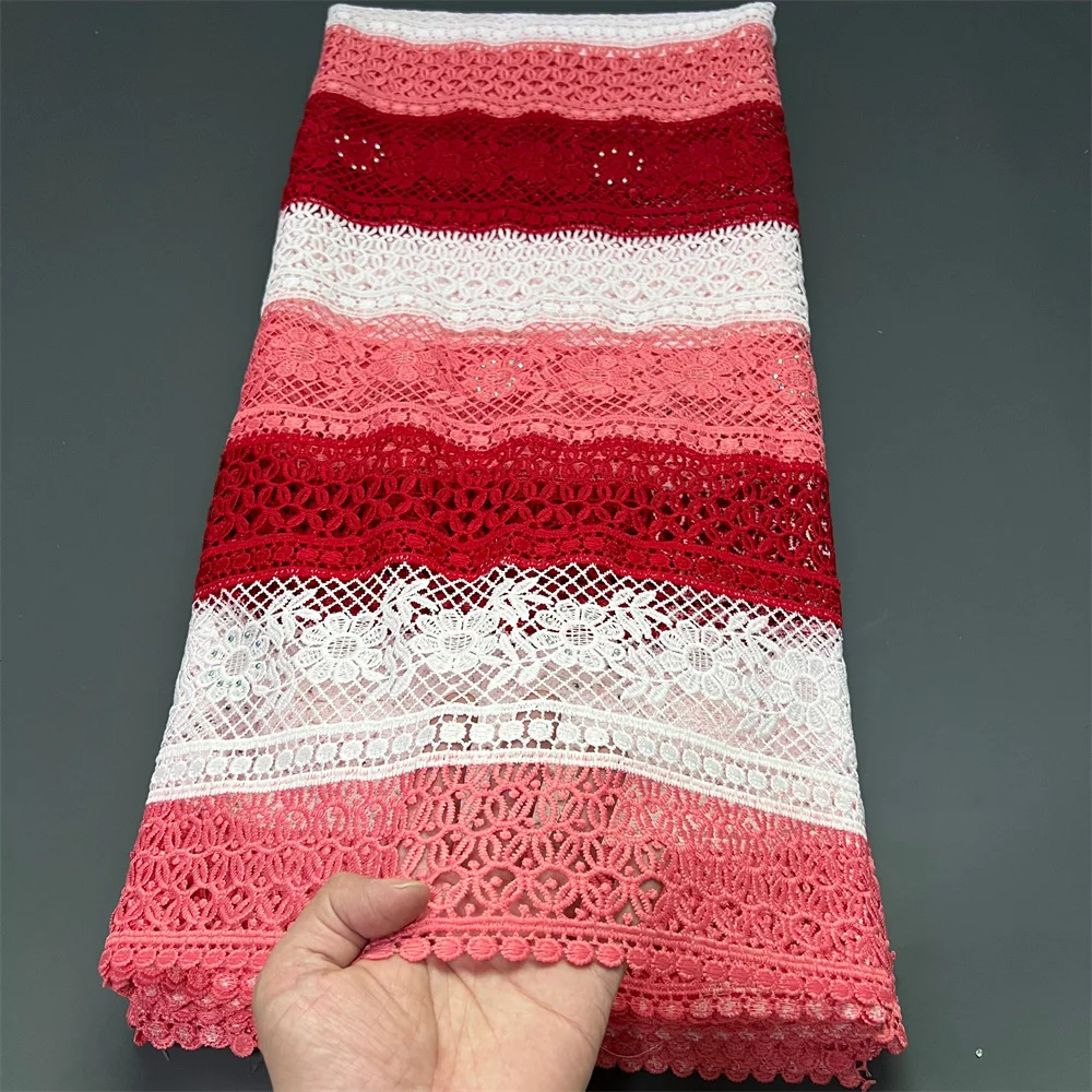 قماش دانتيل أورجانزا مطرز بالترتر القطني الأفريقي النيجيري، فستان حفلات الزفاف من التول، جودة عالية، 5 ياردات، 2025 zj046-1/038 #4