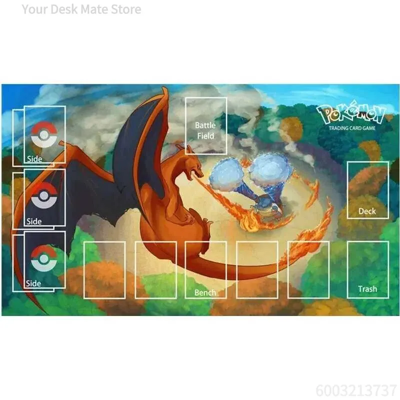 Stylish Pokemon Playmat Classic Pokemon Battles Eeve Bundle Trainer Characters Ditto Pattern Non Slip Pad For Card Gaming Hobby