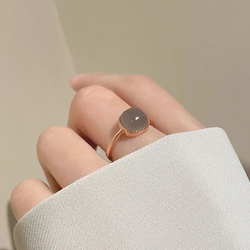 VENTFILLE 925 Sterling Silver Forefinger Ring For Women Square Hetian Jade Retro Jewerly Girl Birthday Gift Dropshipping image 3