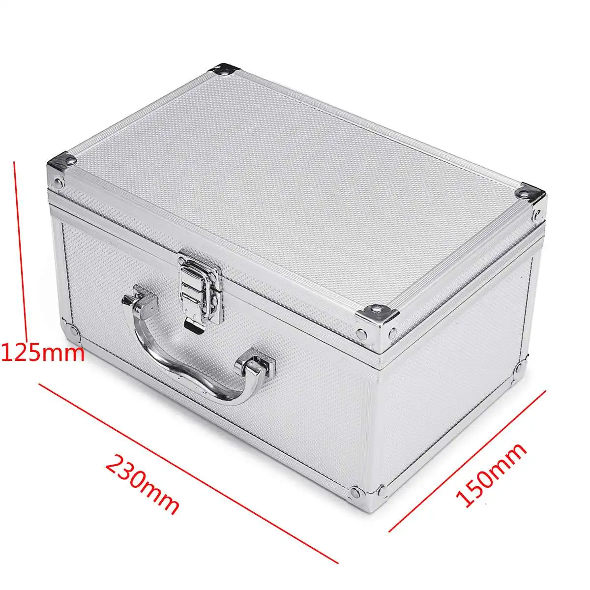 Portable Aluminum Tool Box, Large Safety Equipment Toolbox, Instrument Storage Case, Suitcase with Sponge, Impact Resistant