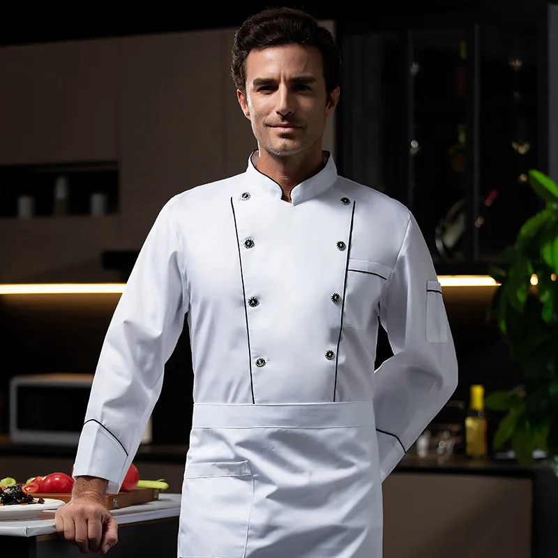 서양 레스토랑 요리사 유니폼 가을 겨울 복장 케이터링 호텔 캔틴 베이커 케이크 가게 작업복 긴 소매