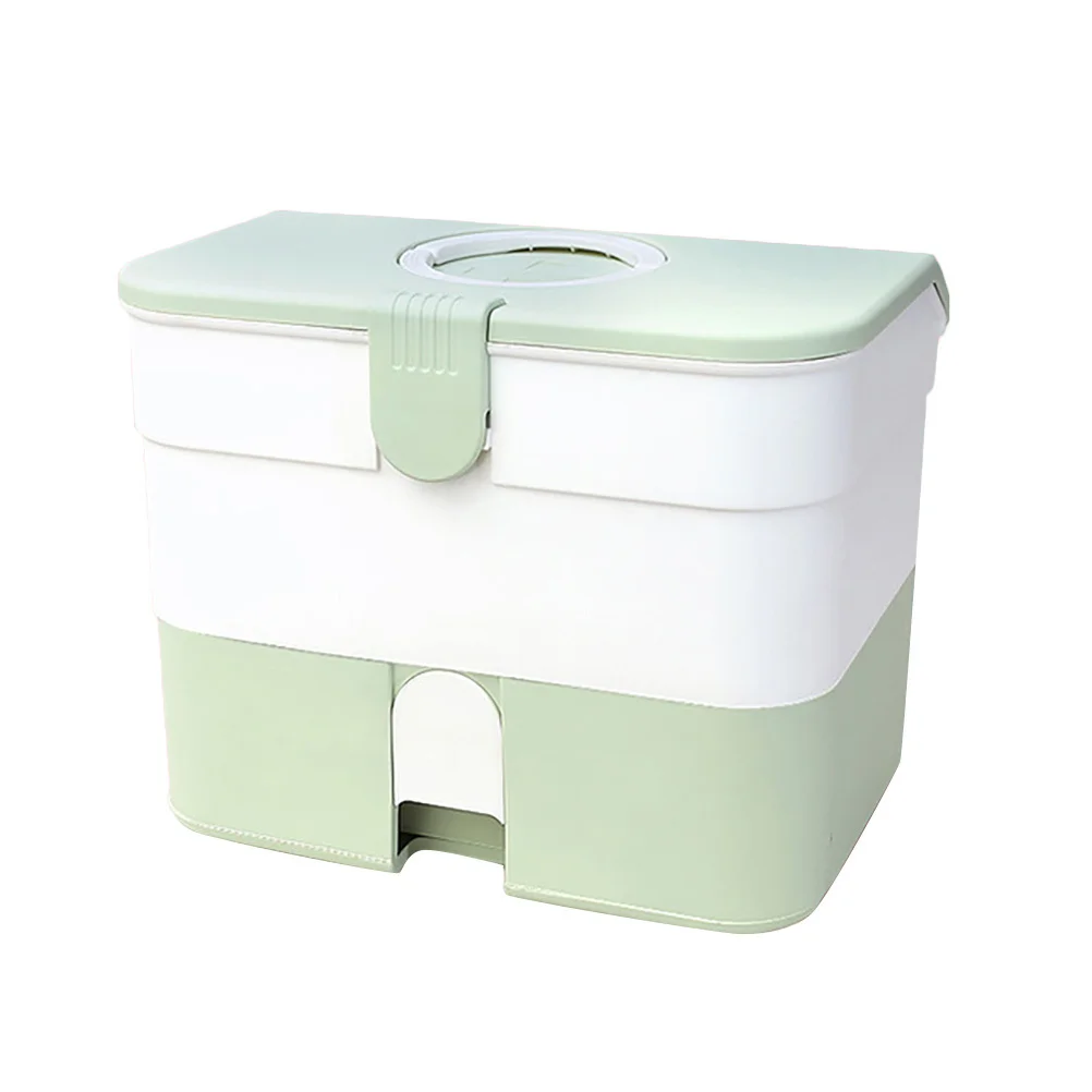 صندوق مساعد كبير من نوع الدرج متعدد الطبقات منظم أدوية محمول للمنزل والمكتب والسفر حقيبة تخزين طبية #2