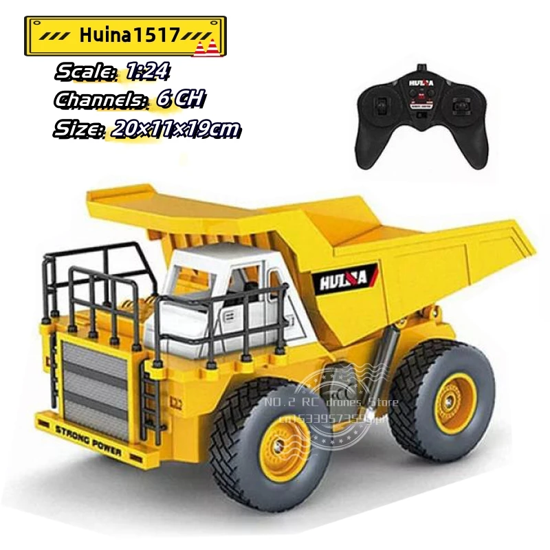 

Huina 1517 1:24 Dump Truck 2.4G Remote Control Engineering Vehicle 6-Way Transporter Children's Toys Sand Car for Boys Gifts