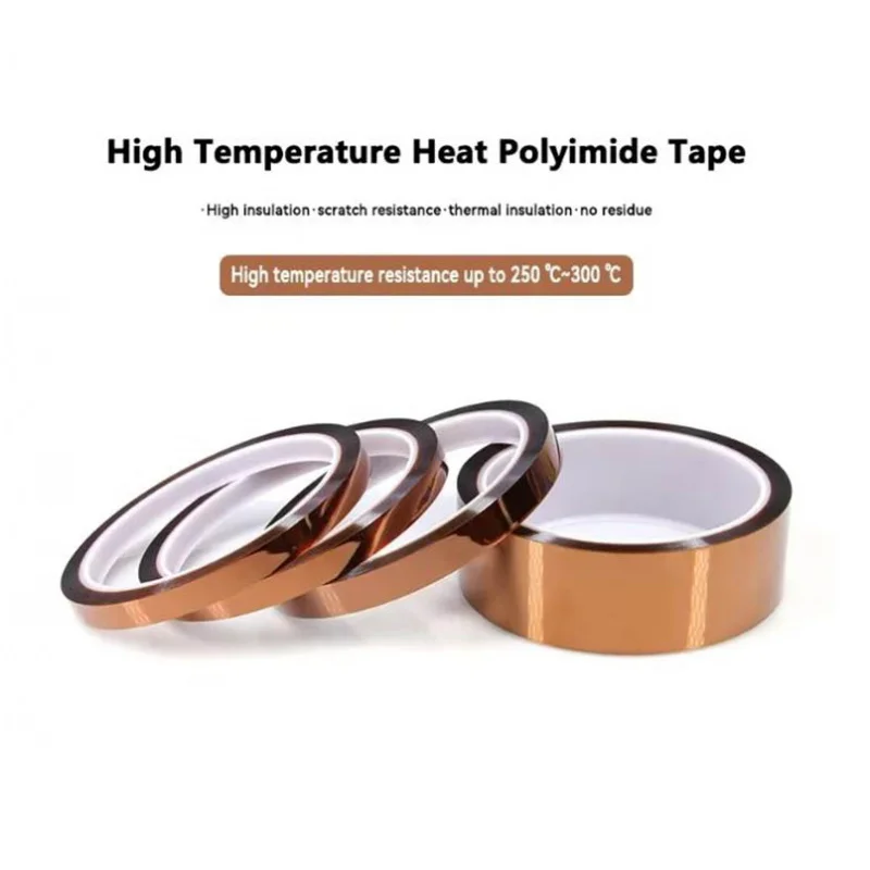 10m High Temperature Heat BGA Tape Gold Thermal Insulation Electronics Board Protection Polyimide Adhesive Insulating Tapes