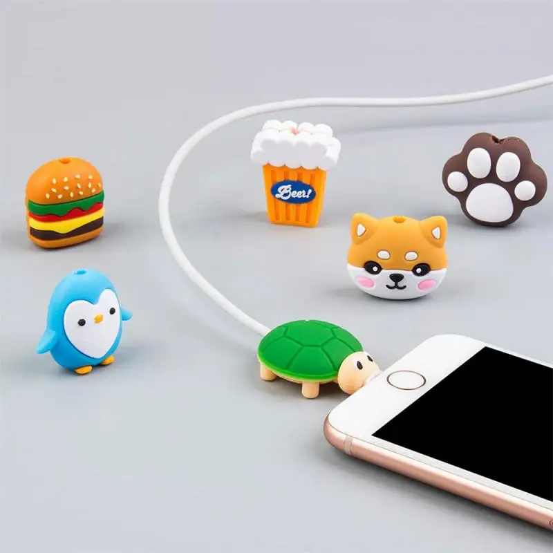 Cartoon Cable Protector Fruit Animal Charging Cable Buddies Cord Protector Charger Wire Organizer Phone Accessories