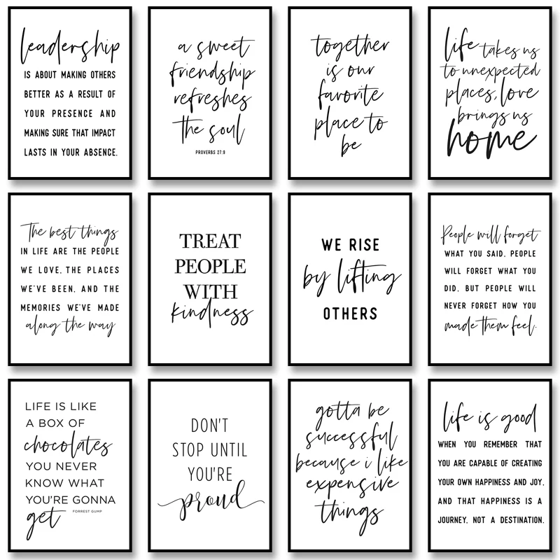 1pc frameless Canvas Painting Motivational Poster Success Quotes Print Leadership Canvas Painting Success Wall Art Picture for L