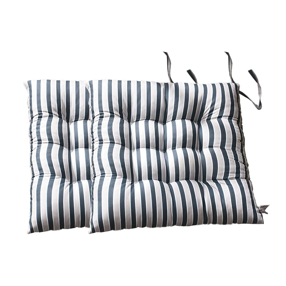 

2Pcs Striped Chair Cushion Square Lovely Fashion Outdoor Practical Seat Pad Non Fading Comfortable Durability Home Office