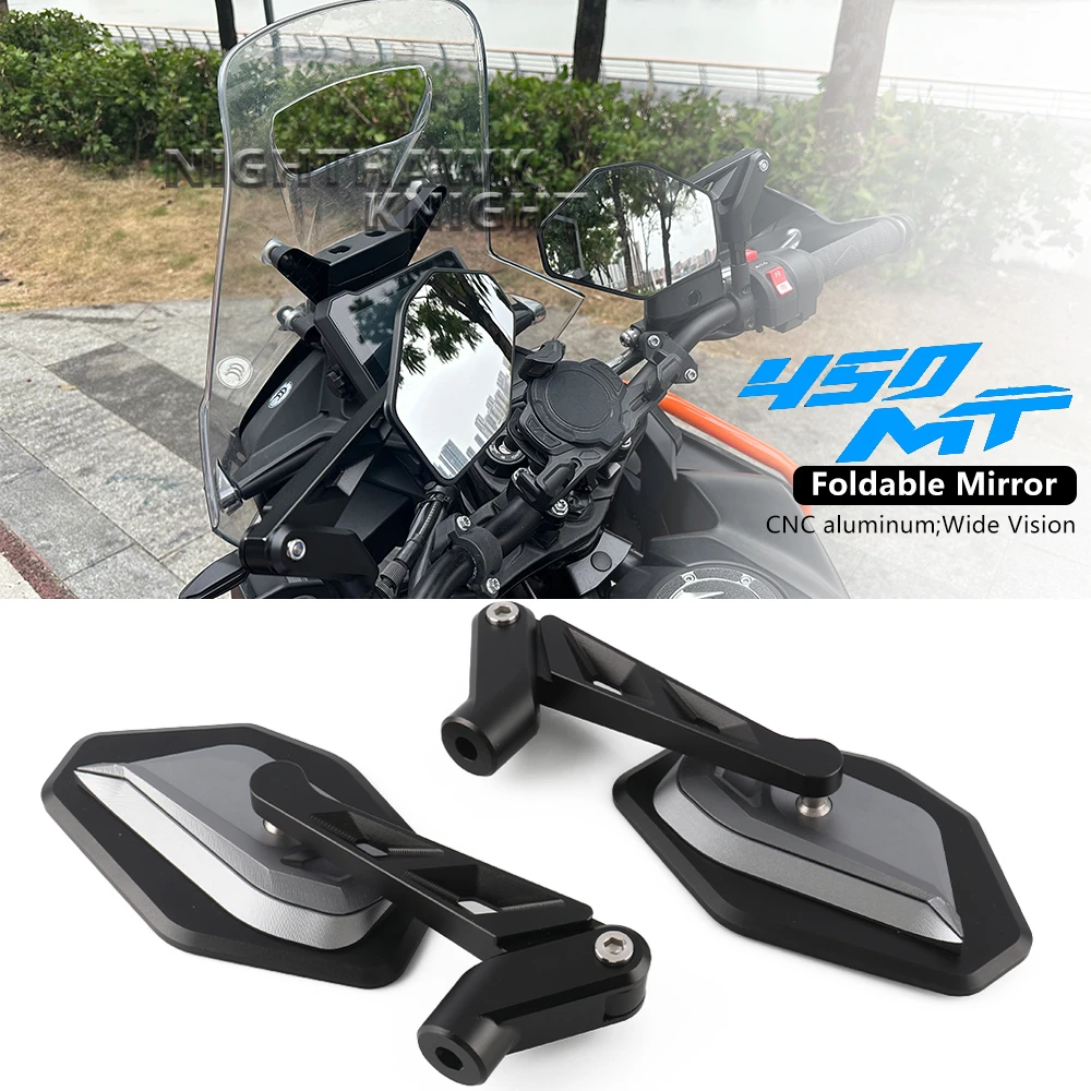 

For CFMOTO 450MT 700MT 800MT 800MT-X MT 450 800 Motorcycle Accessories CNC Aluminum Foldable Rearview Mirror Convex Side Mirror