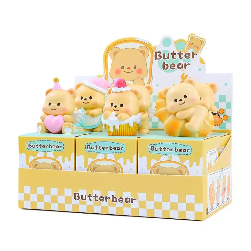 

New Items Hot Cute Butter Bear Blind Box Funny Dessert Bear Doll Cartoon Resin Table Decoration Festival Exquisite Small Gift