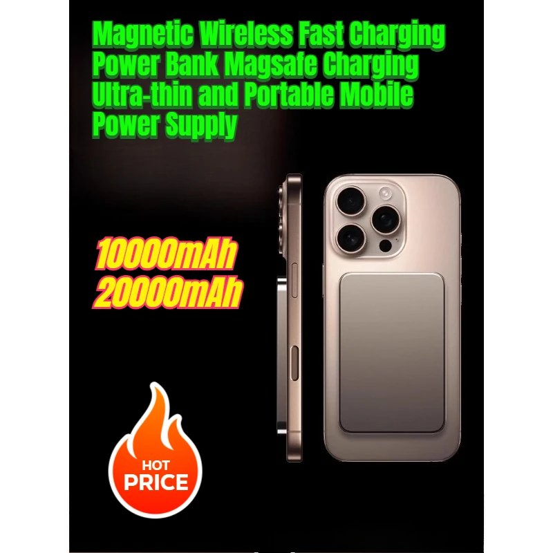 

20000mAh Magnetic Wireless Fast Charging Power Bank Magsafe Charging Ultra-thin and Portable Mobile Power Supply