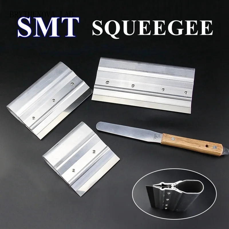 10/15/20/25/30CM Stainless Steel Paste Squeegee Scraping Board SMT Scraper Stencil Tin Solder Paste Knife Tool Parts