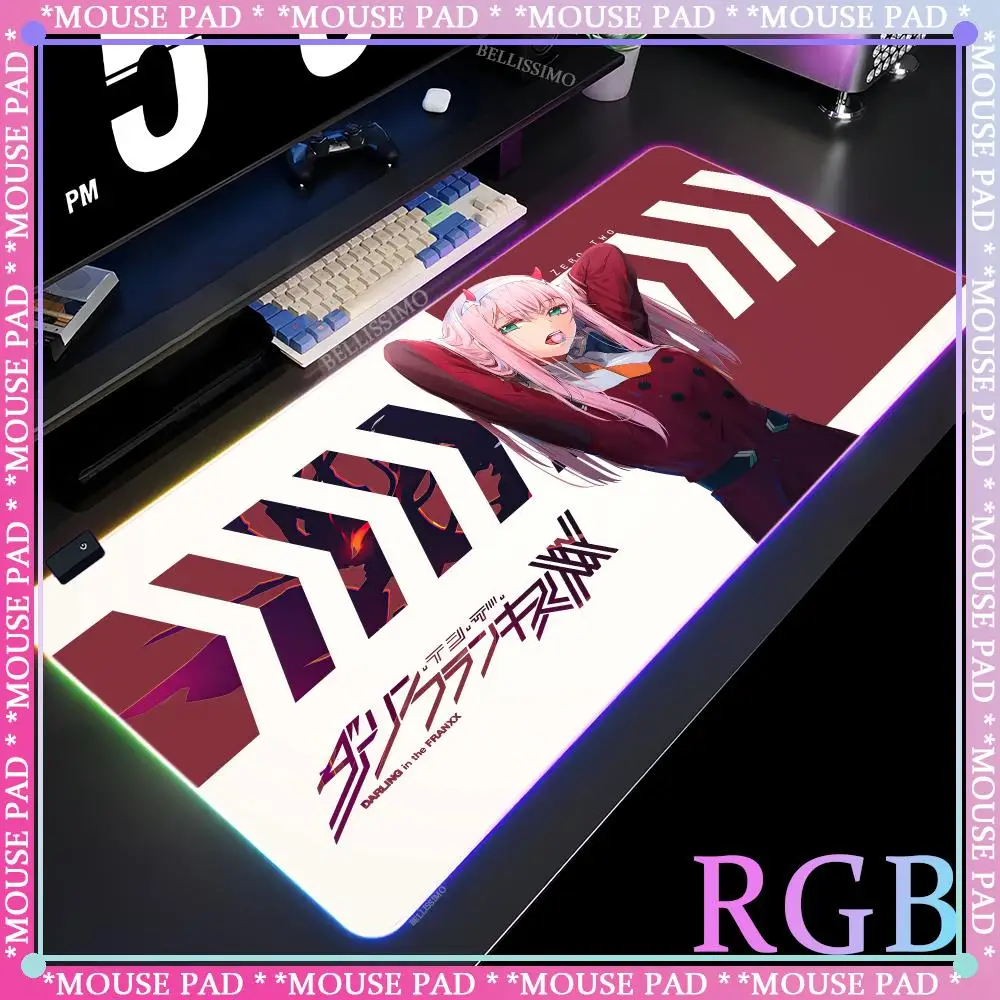 Zero Two Gaming computer cabinet Desktop protection pad Mouse Writing accessories Pads Luminous desk pad RGB mouse pad